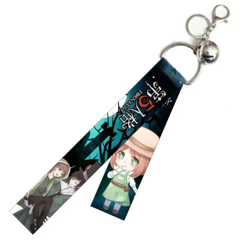 Anime Attack On Titan My Hero Academia Lanyard Hanging Keychain Cartoon Ribbon Streamer Bags Pendant Key Ring Conan Key Chain