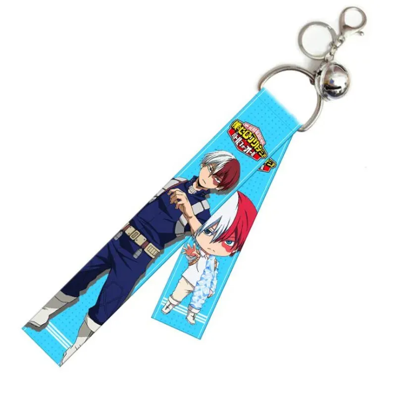 Anime Attack On Titan My Hero Academia Lanyard Hanging Keychain Cartoon Ribbon Streamer Bags Pendant Key Ring Conan Key Chain