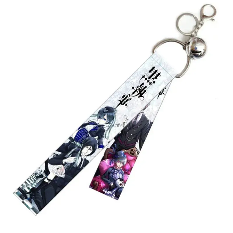 Anime Attack On Titan My Hero Academia Lanyard Hanging Keychain Cartoon Ribbon Streamer Bags Pendant Key Ring Conan Key Chain