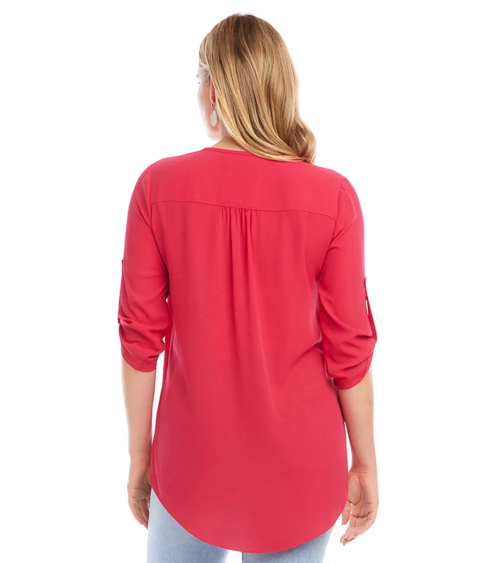 Asymmetric Hem Wrap Top