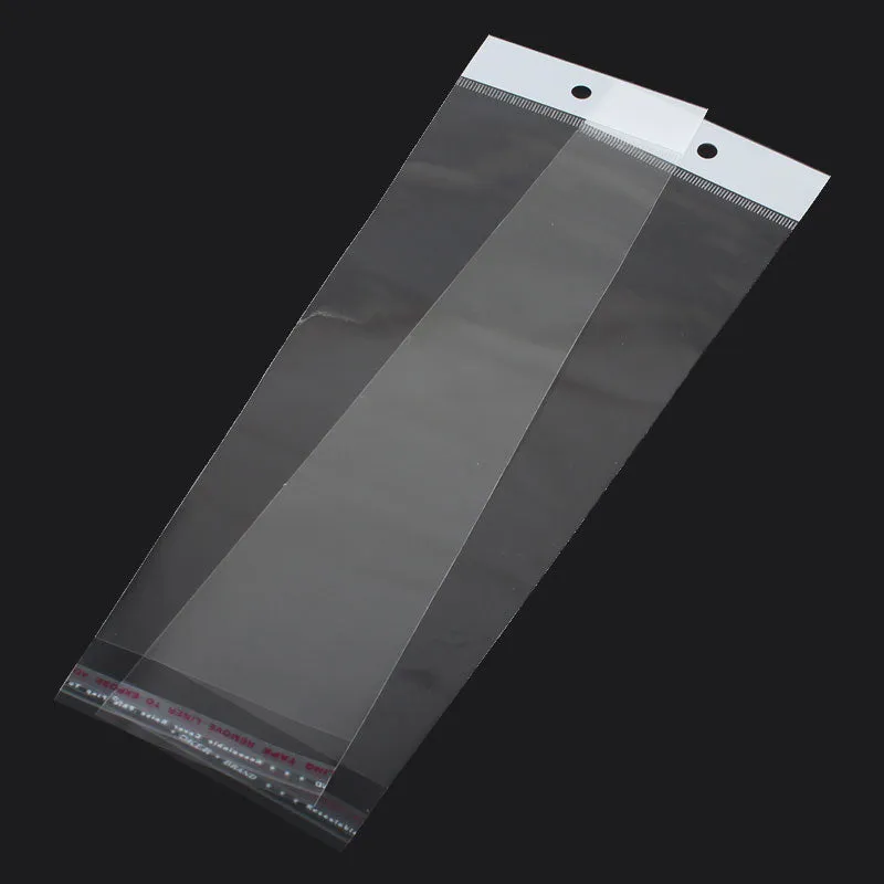 Bags with Hang Hole Plastic Cellophane Clear Reclosable Self Adhesive Seal