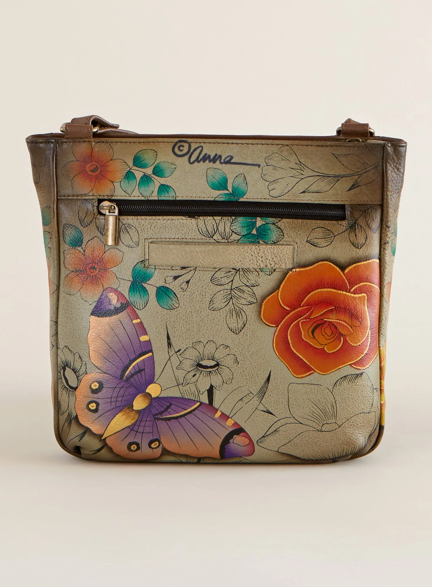 Butterfly Sketchbook Hand-painted Crossbody Tote