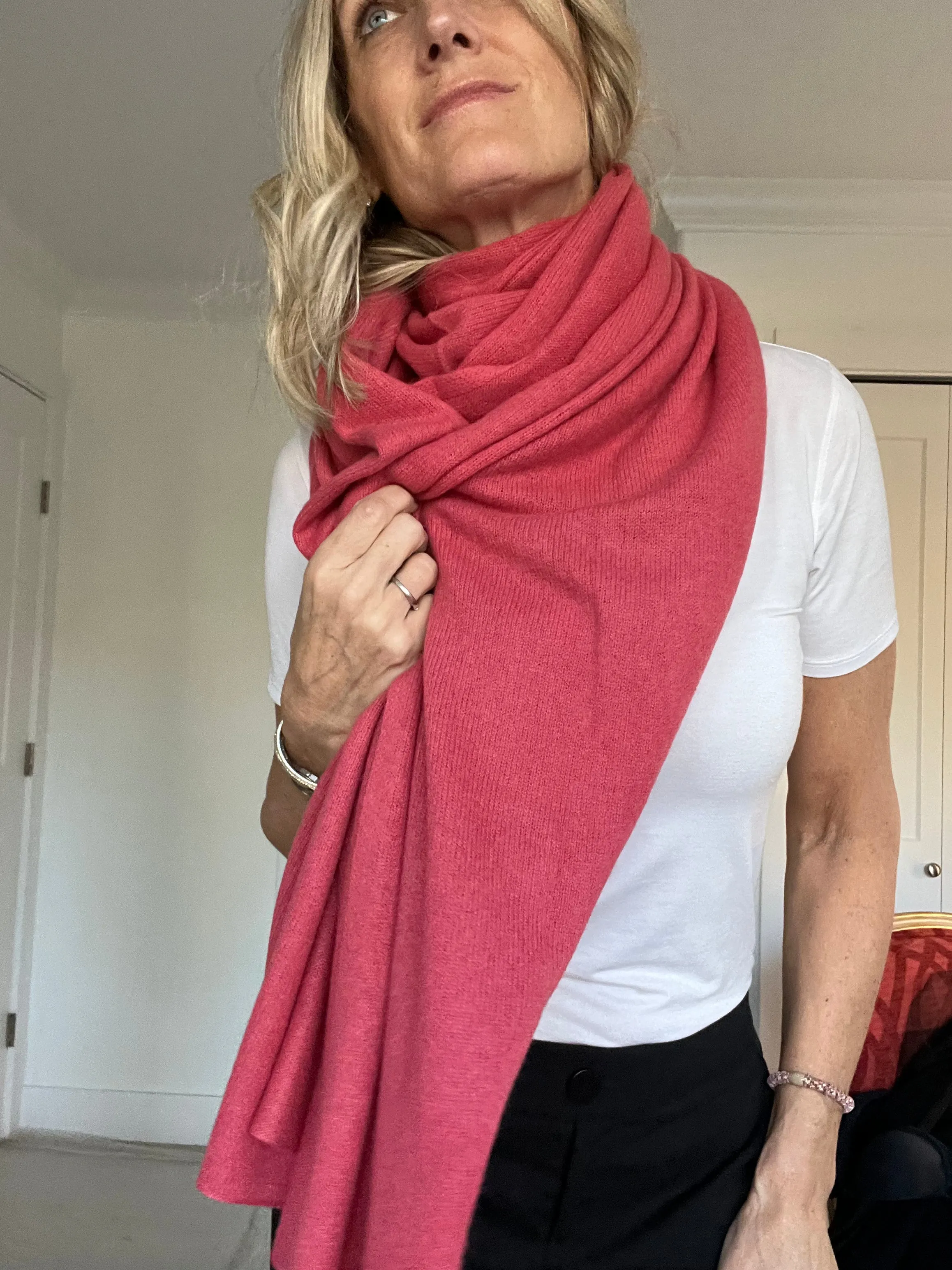 Cashmere Euro Wrap | Salmon