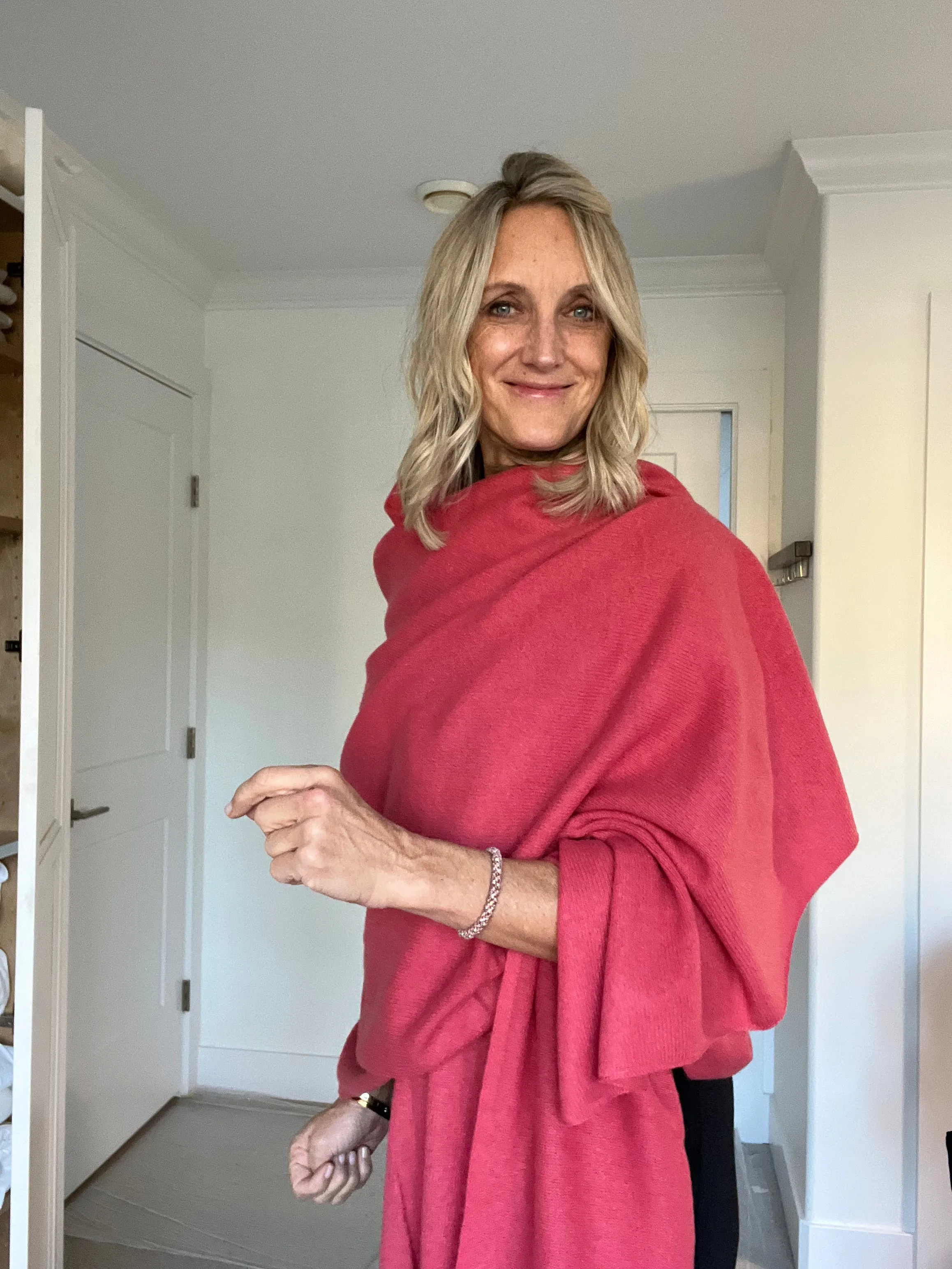 Cashmere Euro Wrap | Salmon