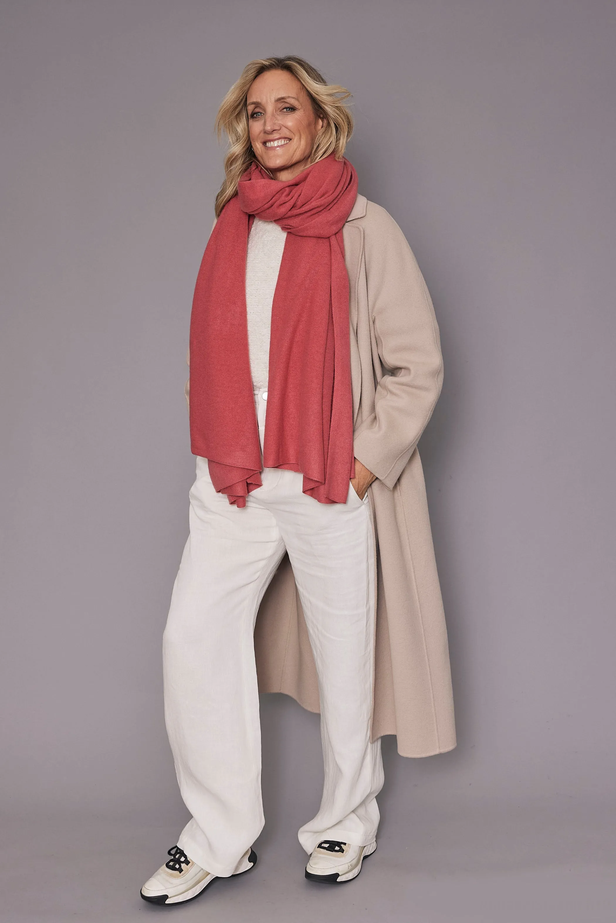 Cashmere Euro Wrap | Salmon