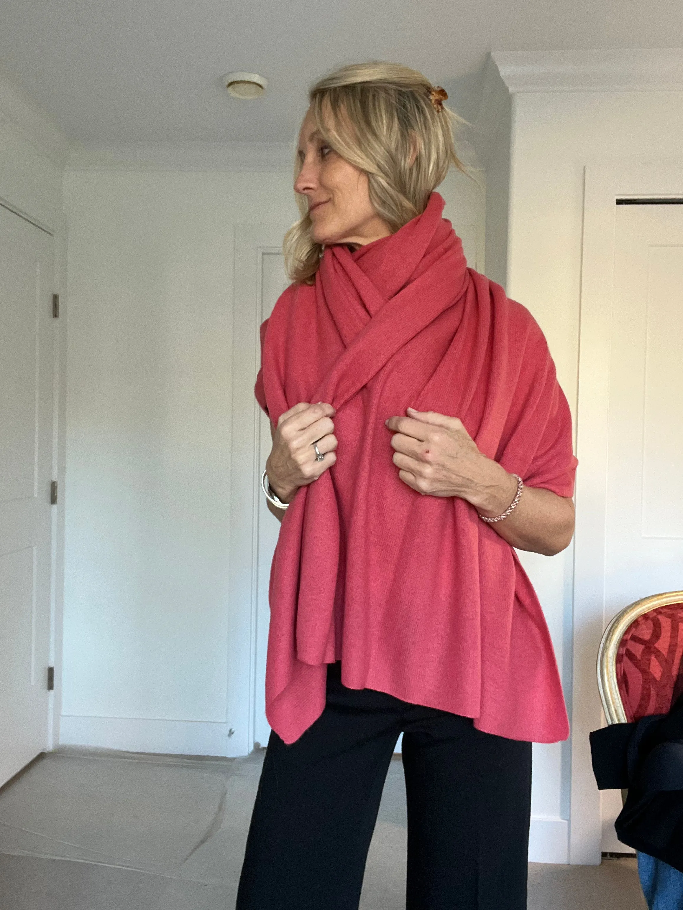 Cashmere Euro Wrap | Salmon