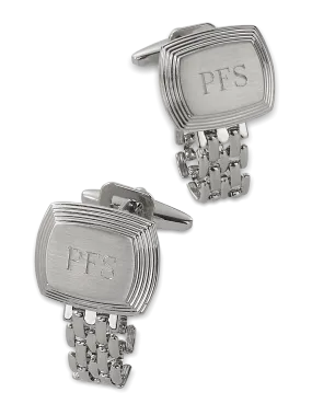 Chain Wrap Engravable Cufflinks - Silver