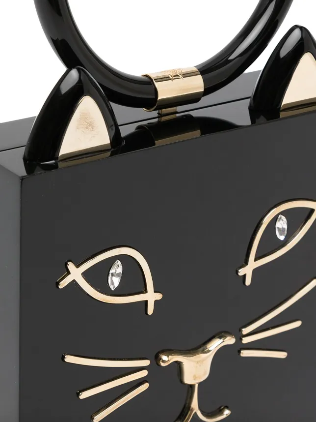 Charlotte Olympia cat-print clutch bag