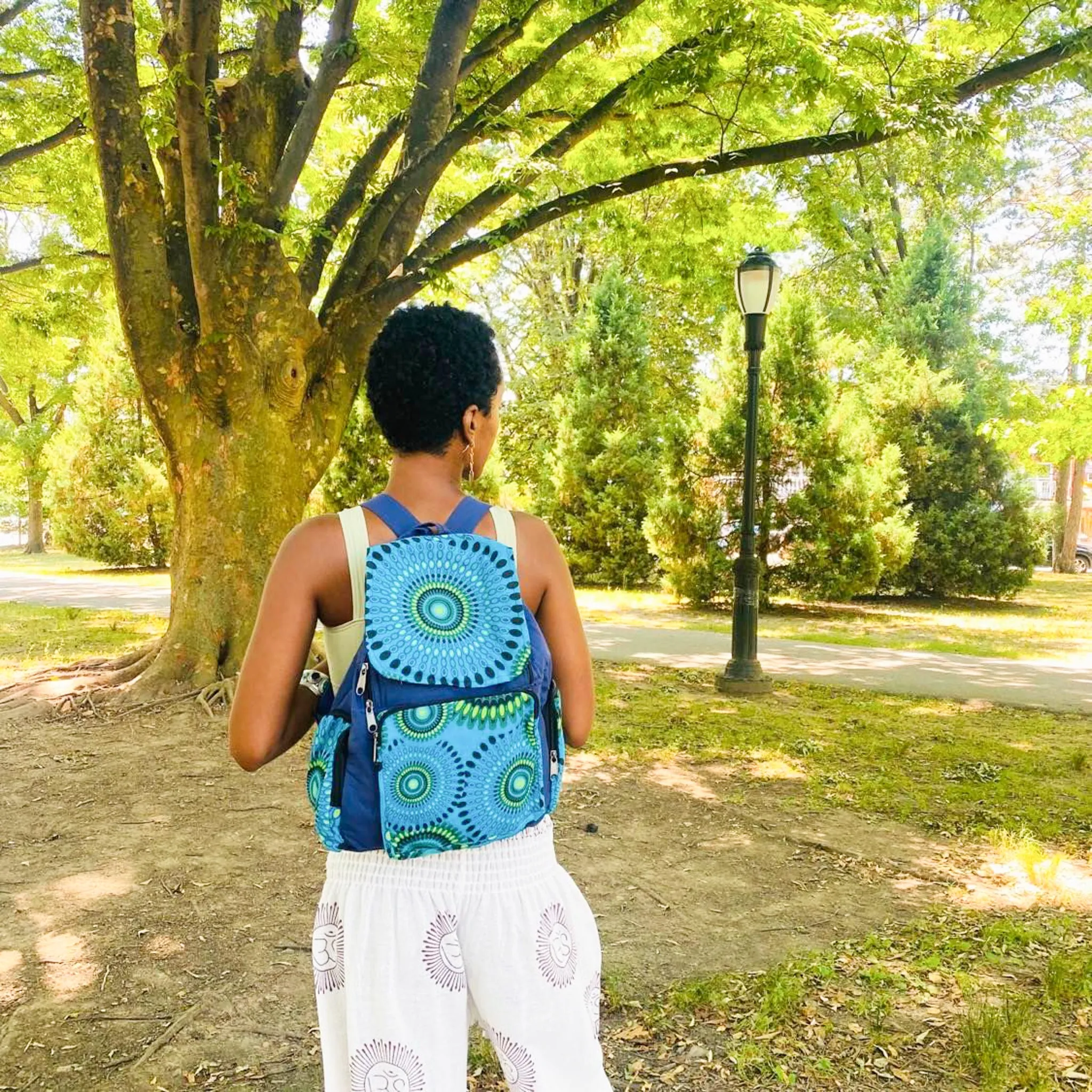 Cotton Back Pack, Handmade Unisex Back Pack, Multi Compartment Bags, Water Bottle Pockets, Travel Back Pack, Water Proof Back Pack