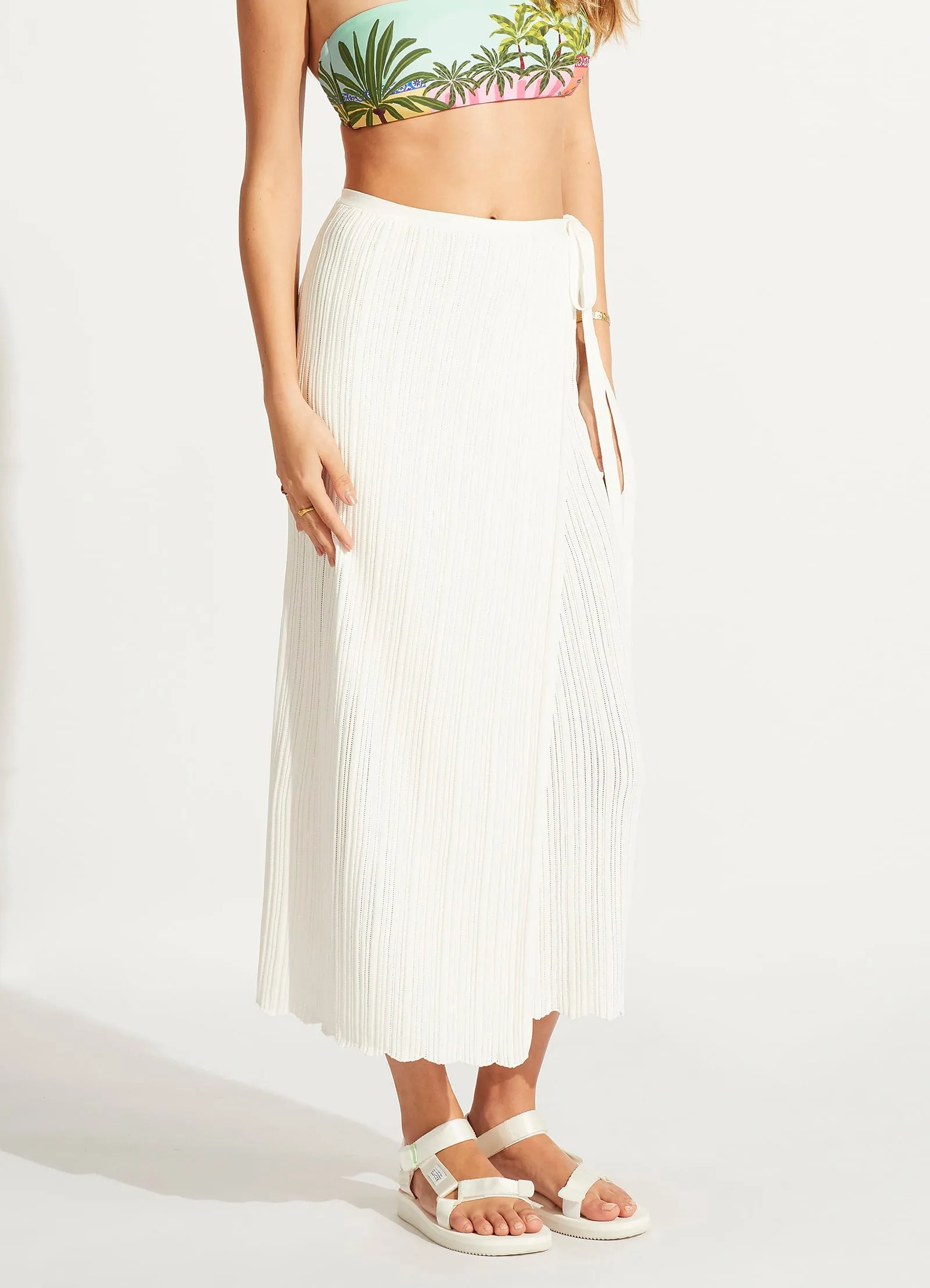 Crochet Wrap Skirt - White