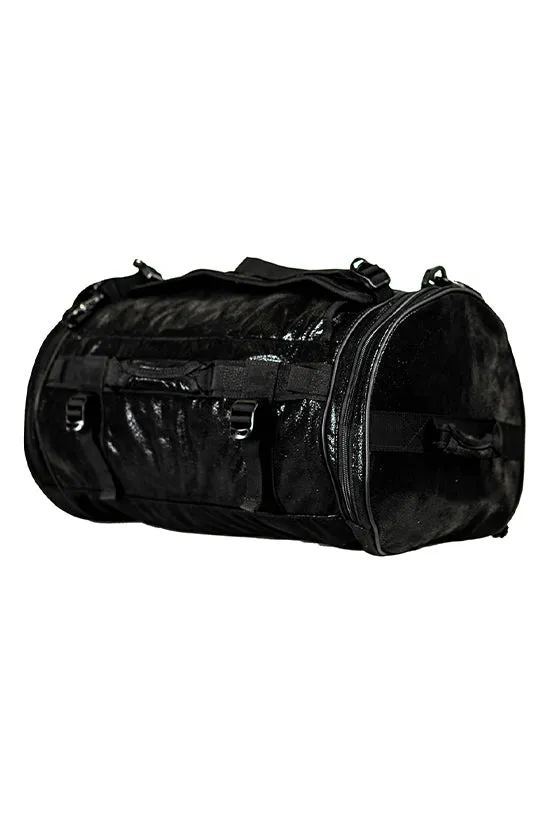 Faux Suede in Black Rebel Round Duffle Backpack