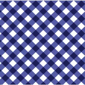 Gingham Check Gift Wrap-Blue