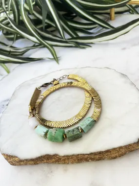 groove wrap bracelet - chrysoprase mix