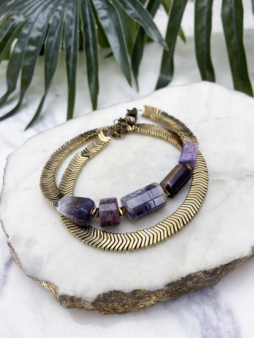 groove wrap bracelet - purple mix