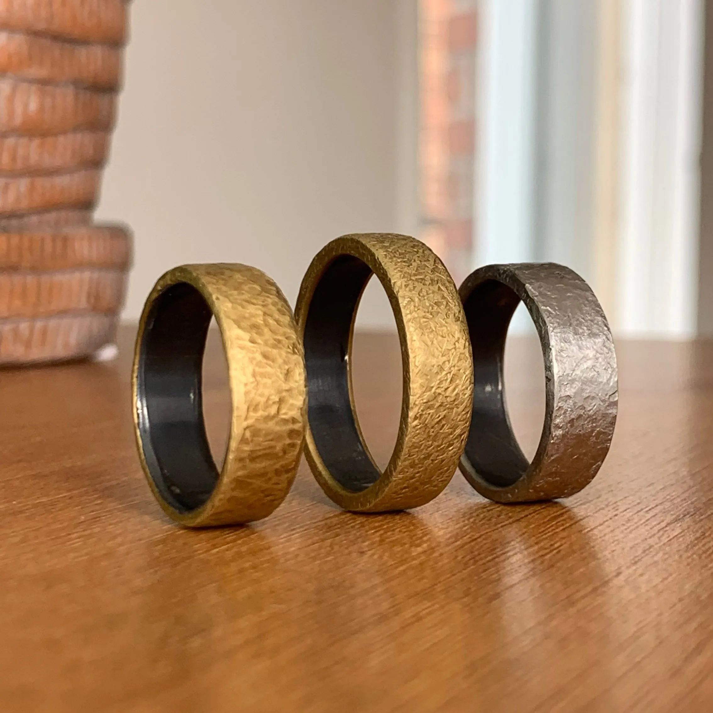 Hammered Band, Gold Wrap