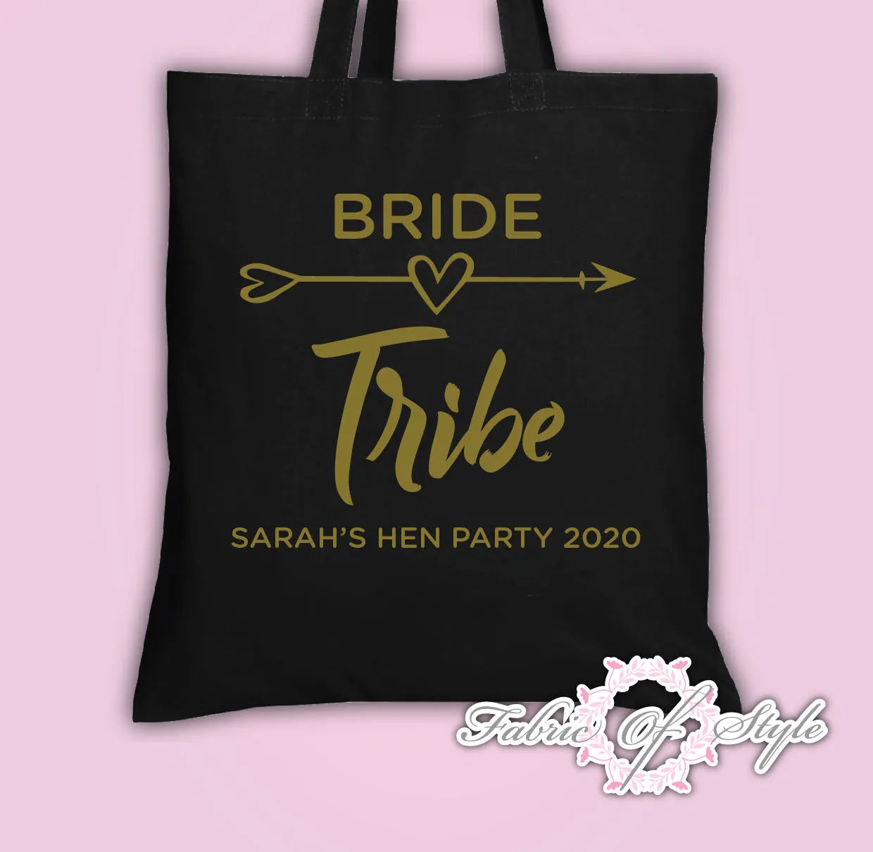 Hen Do Party Bride Tribe  Custom Personalised Ladies Tote Bags Gold