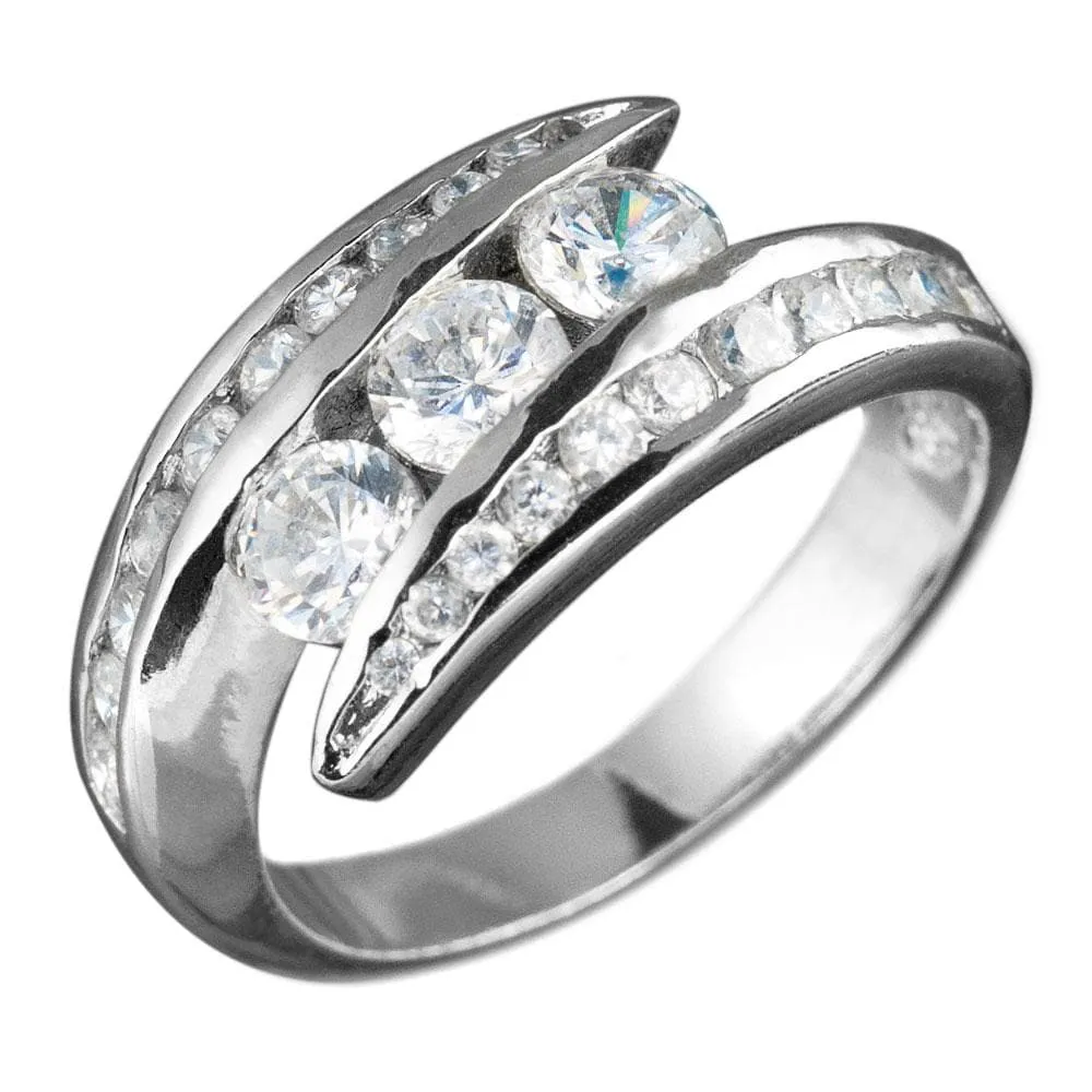 Jazz Wrap Rhodium Ring