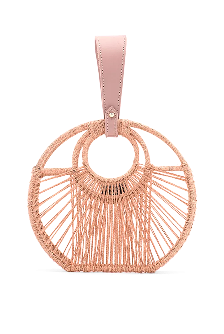 Langa Circular Woven Bag | Pink