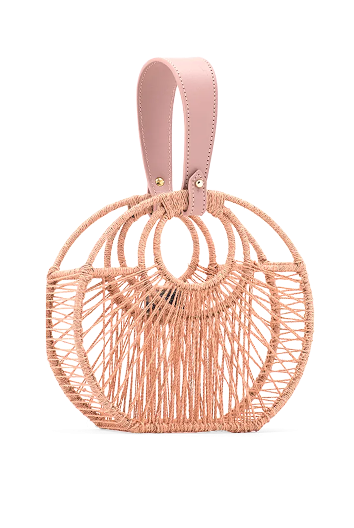 Langa Circular Woven Bag | Pink