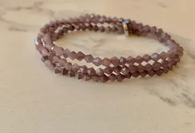 Lavender Wrap Beaded Stretch Bracelet