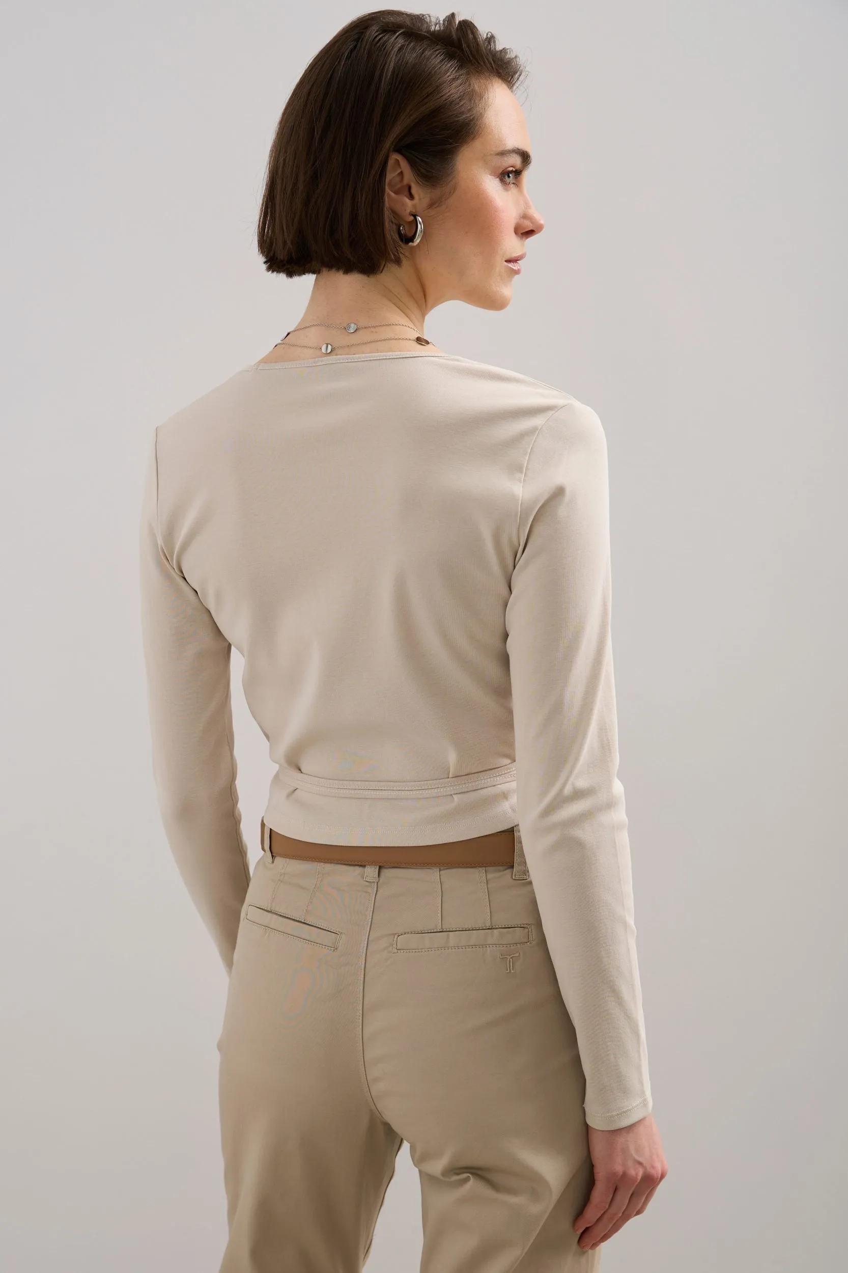 Long sleeve wrap top