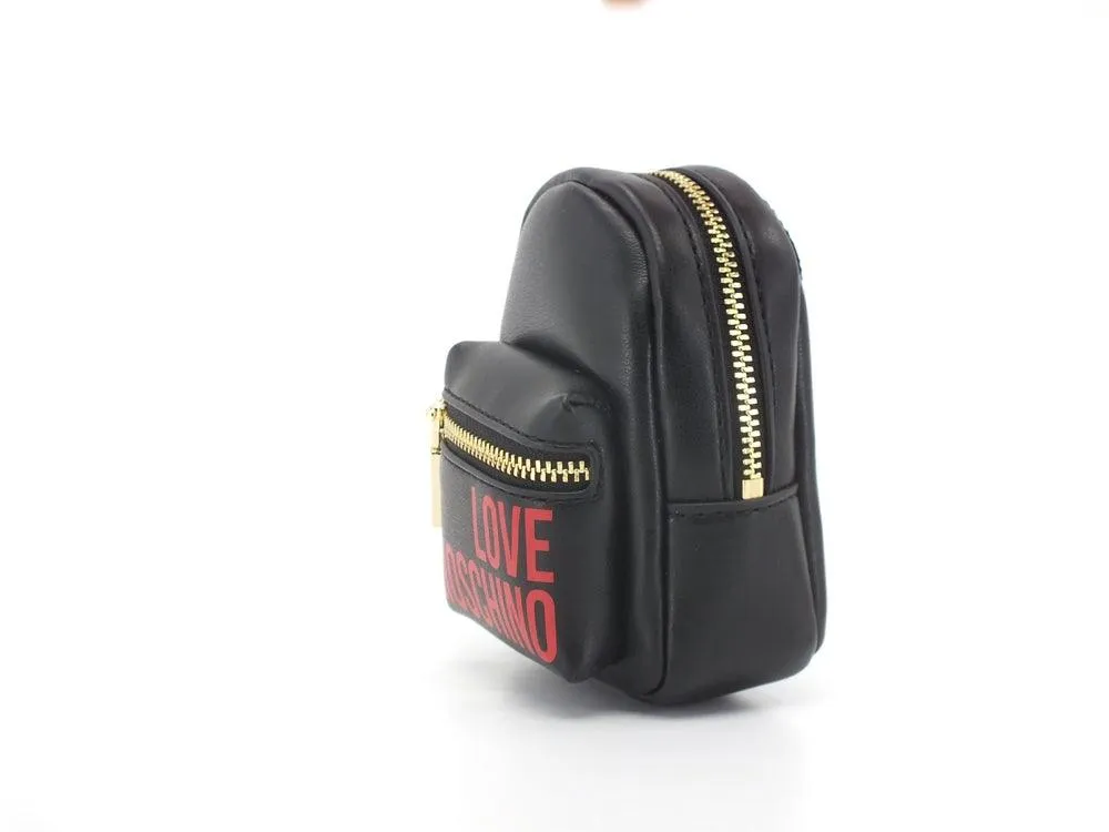 LOVE MOSCHINO Portachiavi Bags Charms Logo Mini Zaino Nero JC6400PP1ELT0000