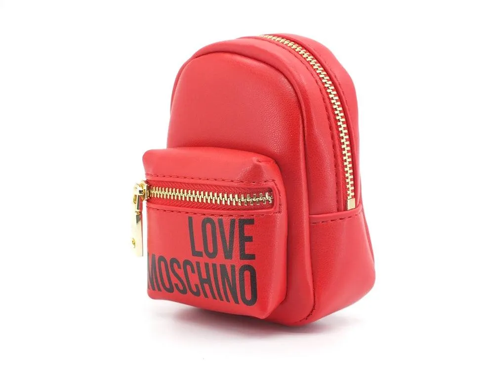 LOVE MOSCHINO Portachiavi Bags Charms Logo Mini Zaino Rosso JC6400PP1ELT0500