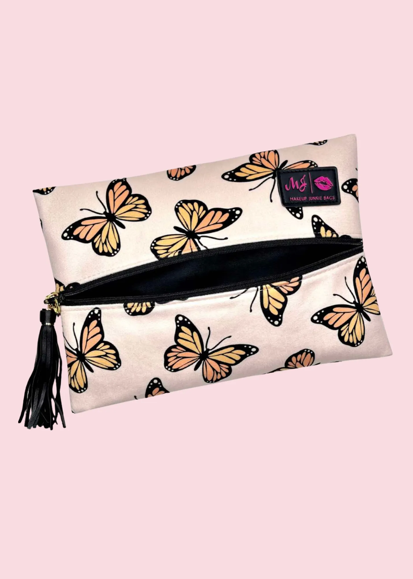 Makeup Junkie Bags - Blush Monarch Flat Lay [Pre-Order]