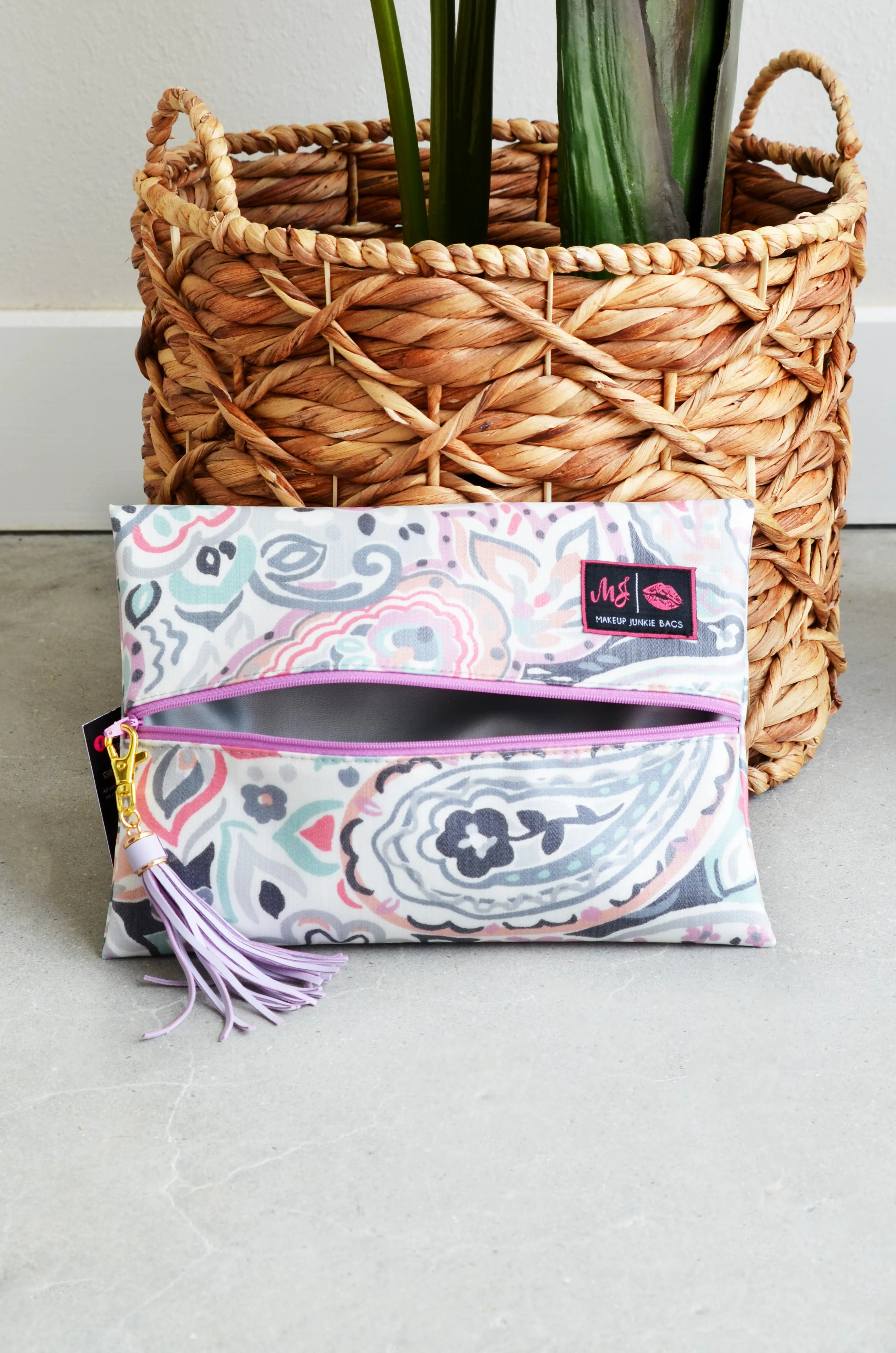 Makeup Junkie Bags - Lavender Paisley Custom [Ready to Ship]