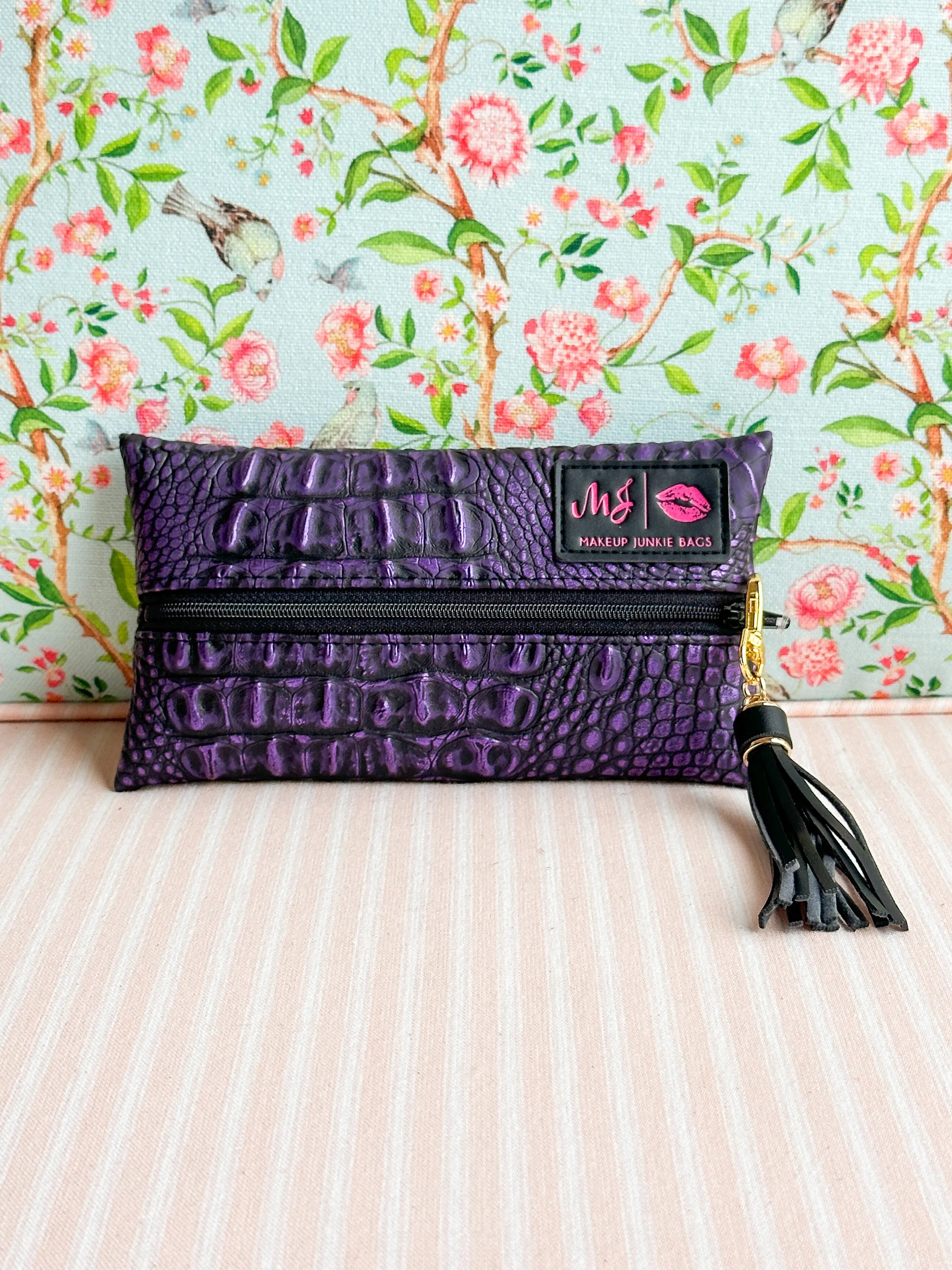 Makeup Junkie Bags - Purple Gator New [Ready to Ship]