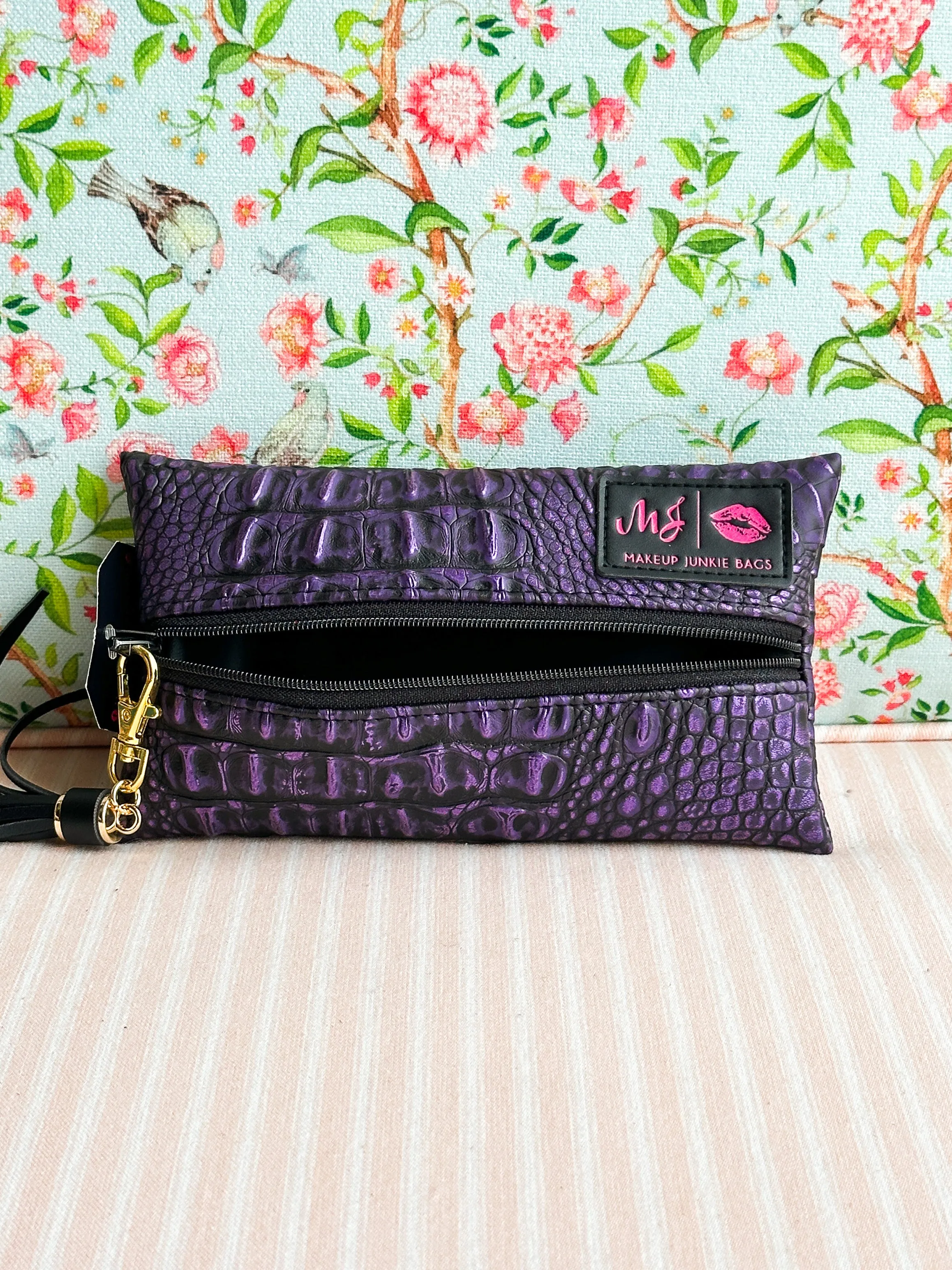 Makeup Junkie Bags - Purple Gator New [Ready to Ship]