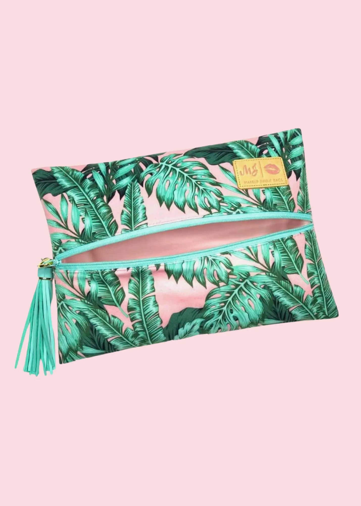 Makeup Junkie Bags - Spring Palms Flat Lay [Pre-Order]