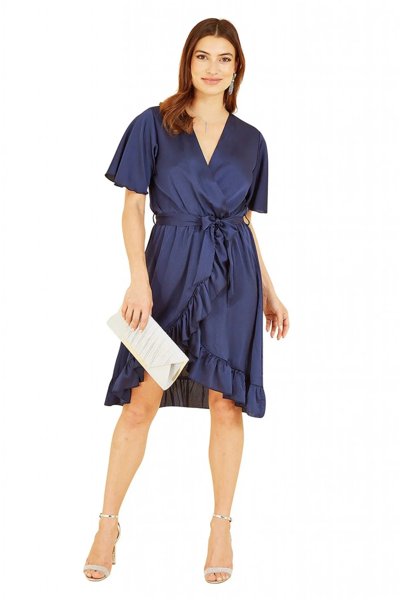 Mela London Satin Wrap Dress