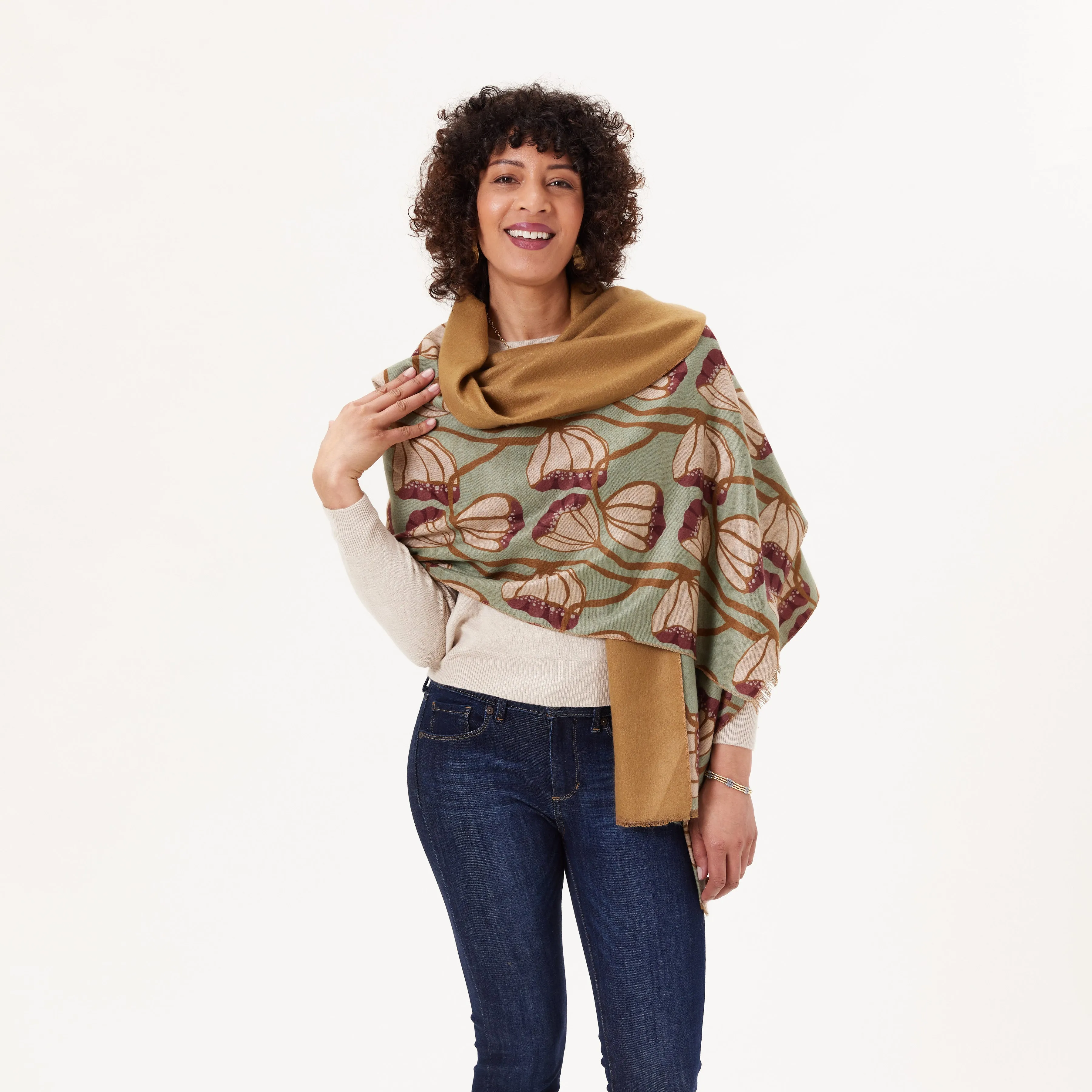 Modern Tulip Green Reversible Wrap