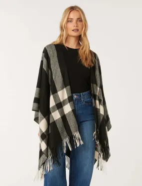 Olivia Check Wrap Cape