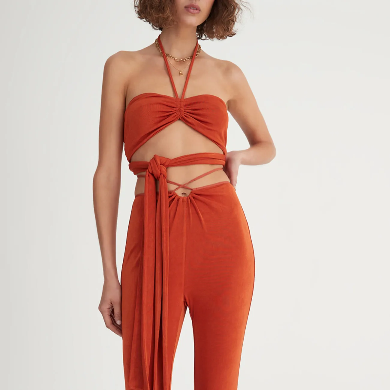 PALMA WRAP TOP GINGER