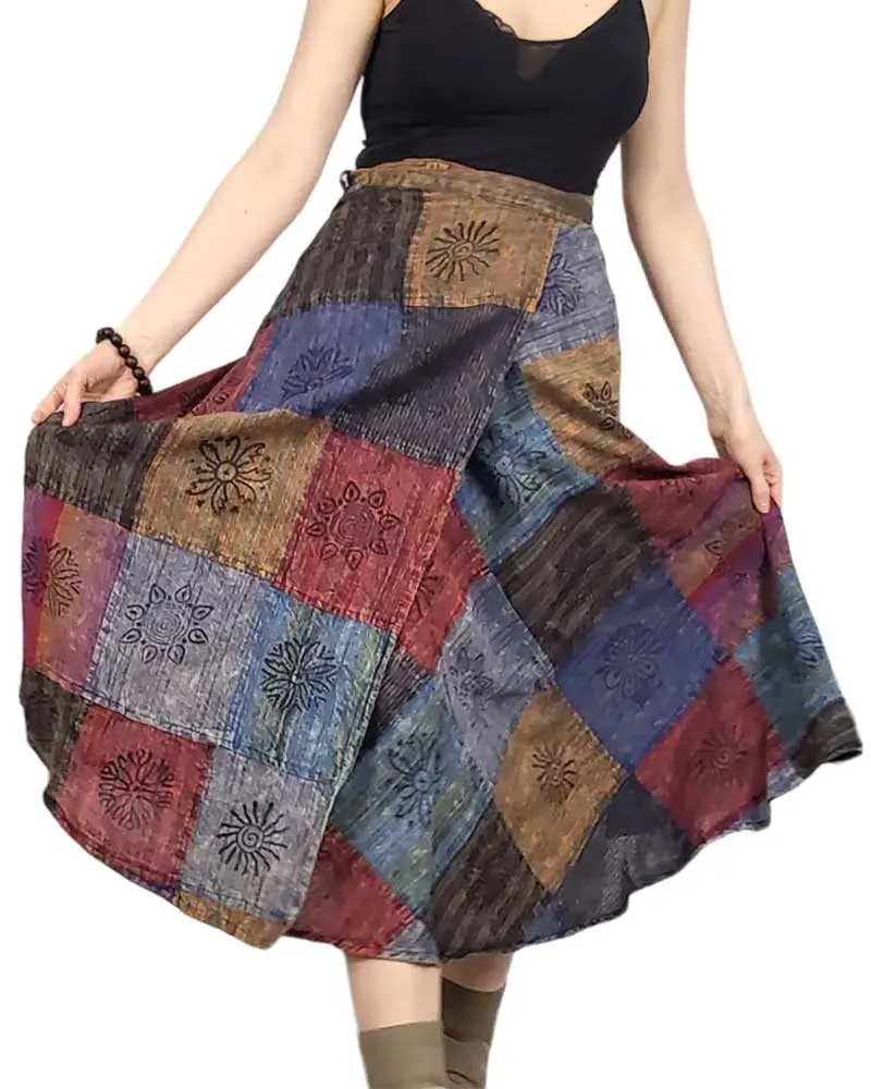 Patchouli Patch Wrap Skirt