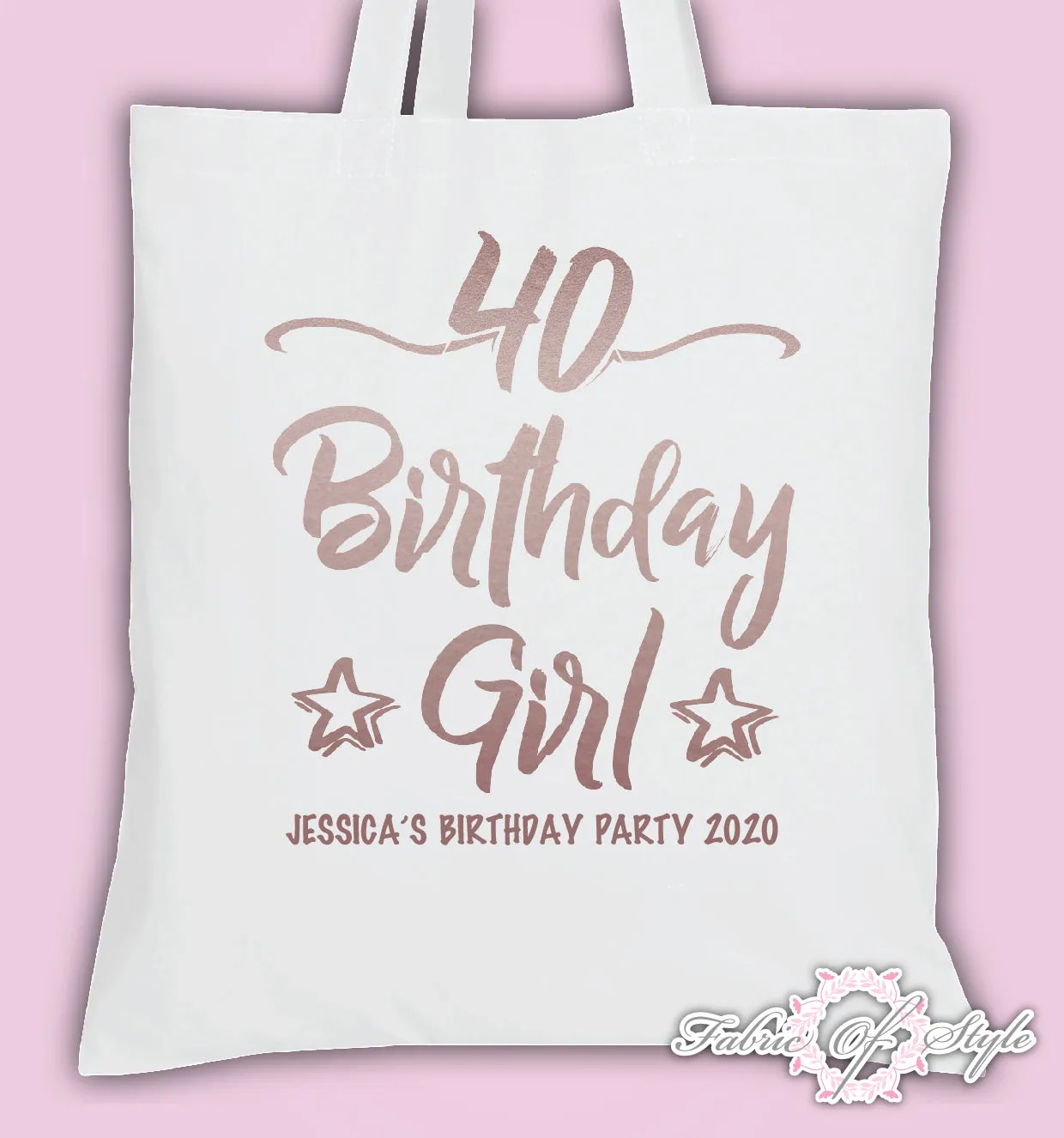 Personalised Birthday Girl Squad 18th 21st Personalised Tote Bags Rose Gold