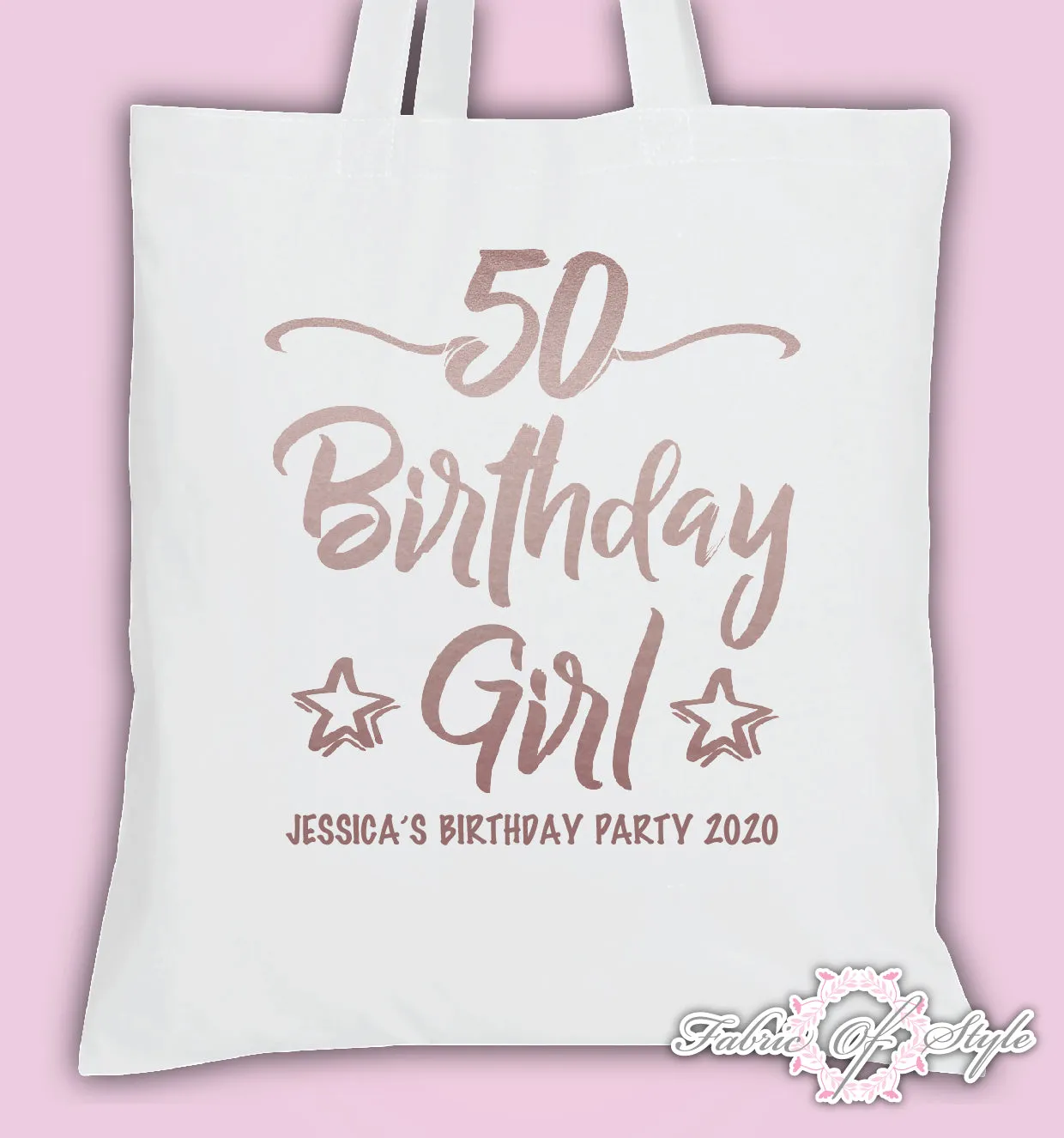 Personalised Birthday Girl Squad 18th 21st Personalised Tote Bags Rose Gold