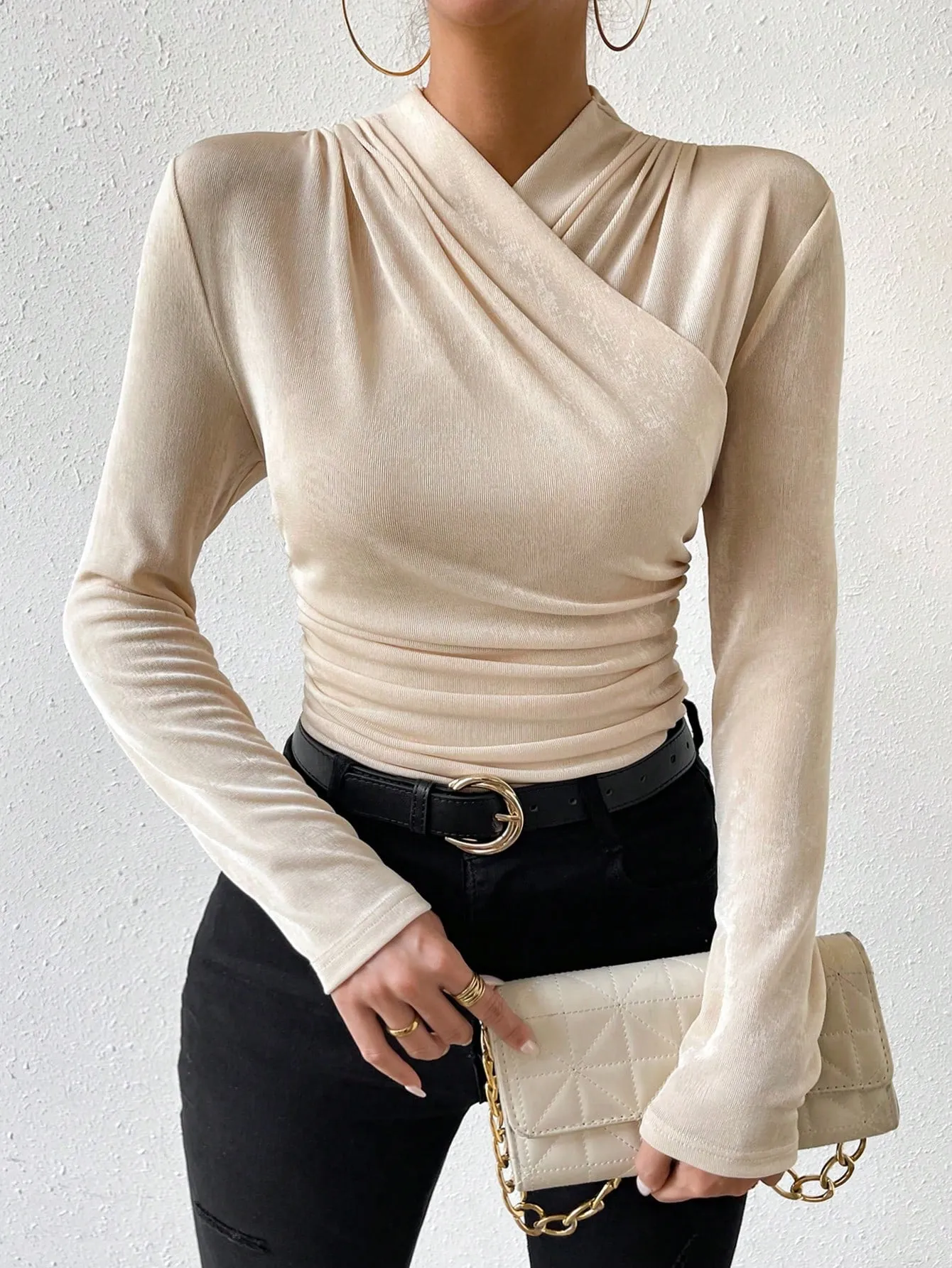 Ruched Side Wrap Top