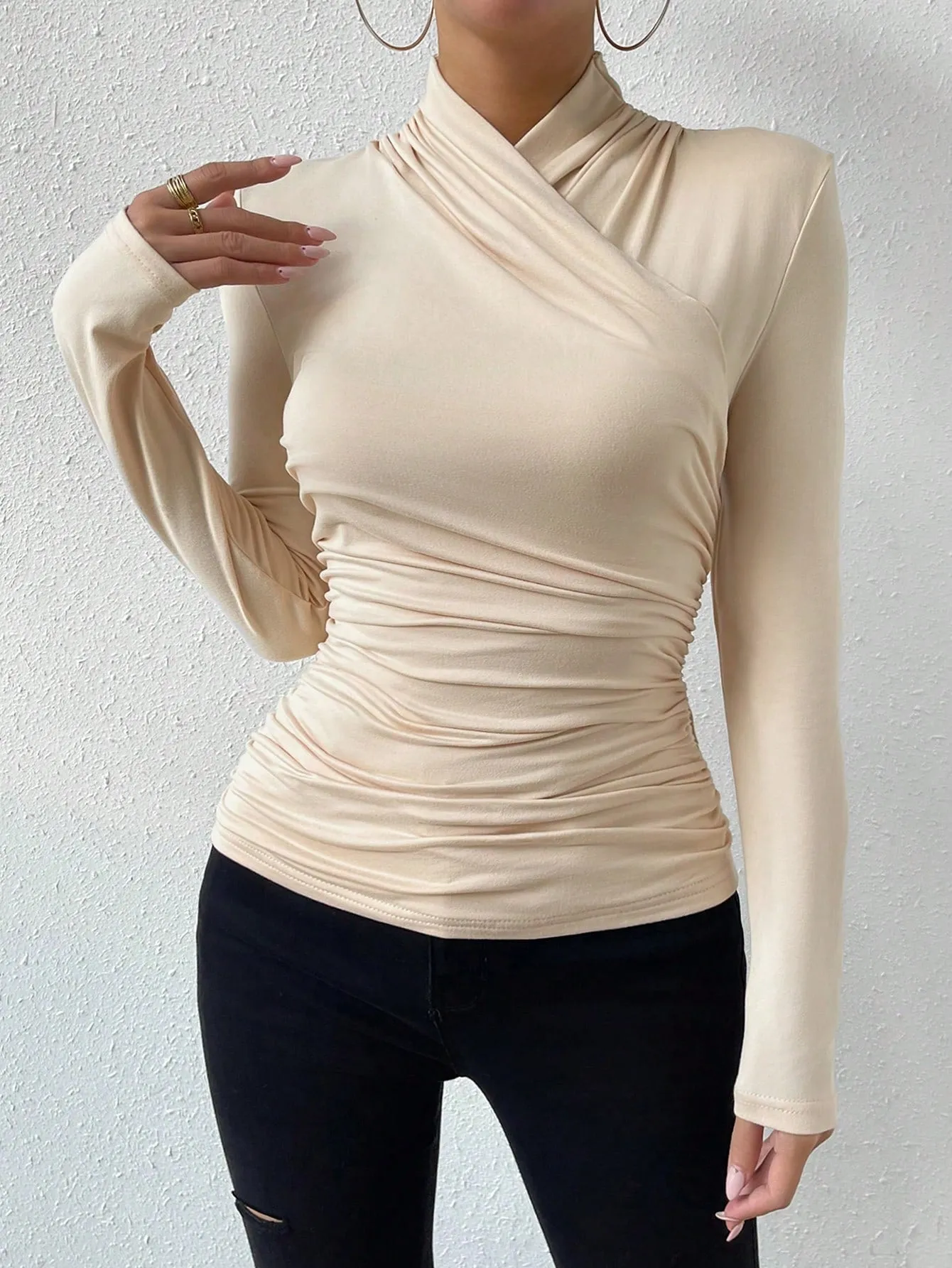 Ruched Side Wrap Top