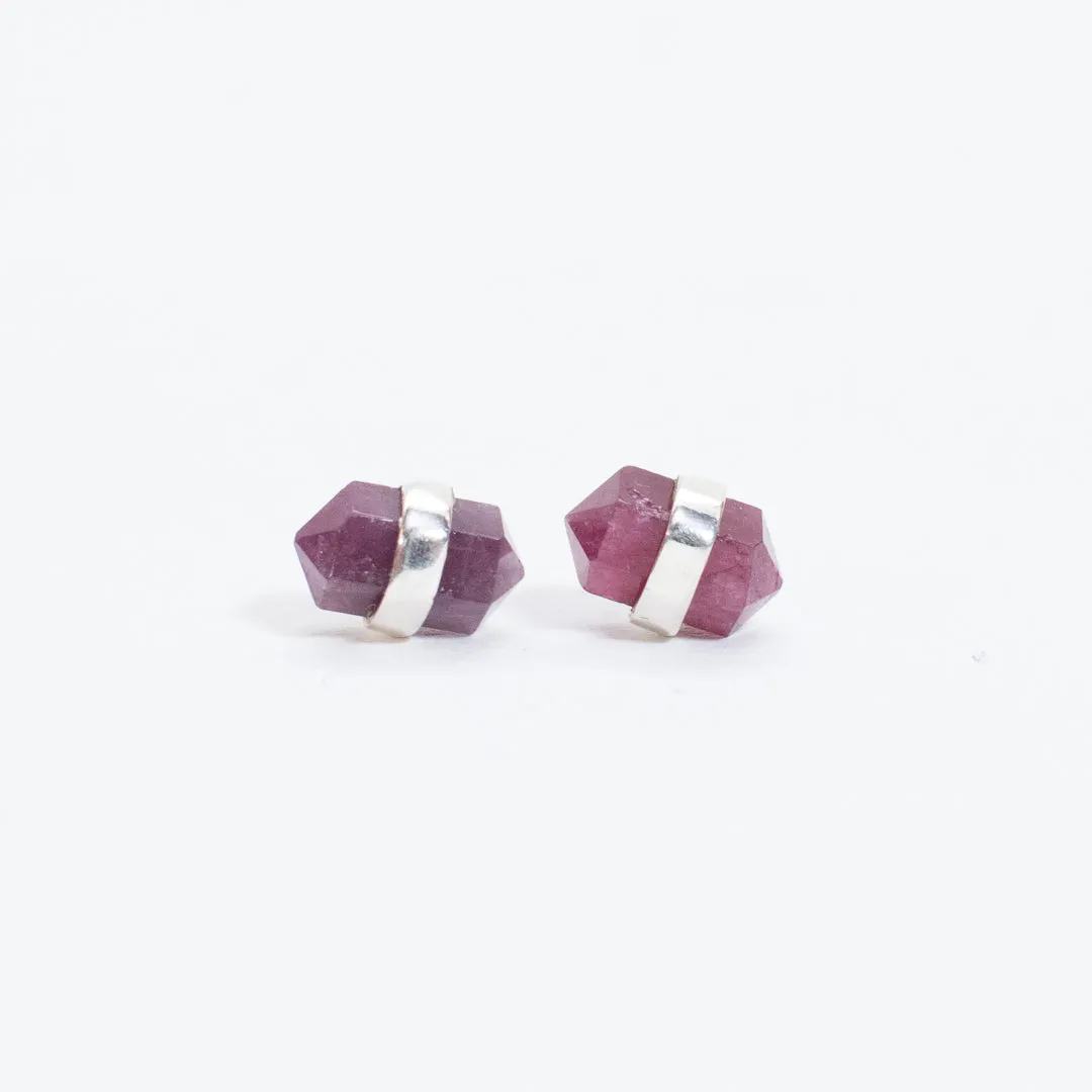 Silver Tourmaline Wrap Studs