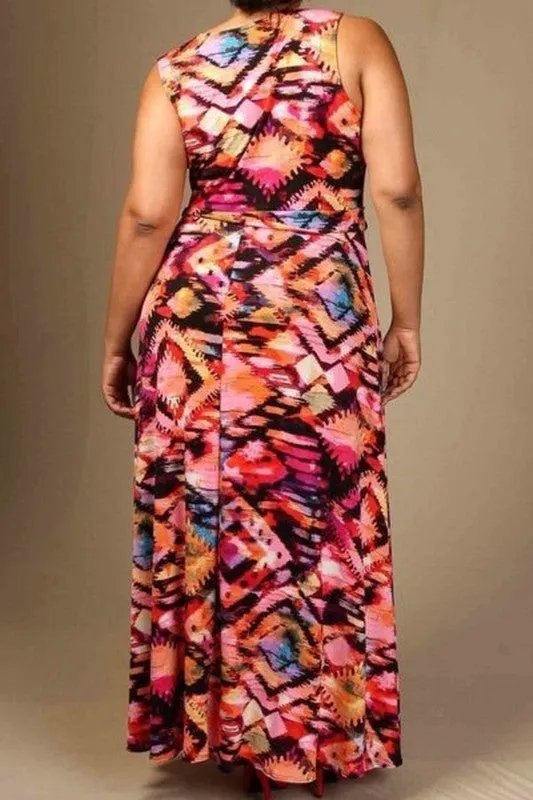 Sleeveless Wrap Maxi Dress