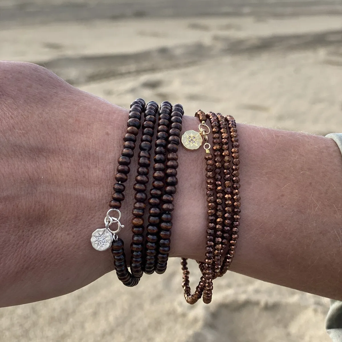 Sparkle & Wood Wrap Bracelet Combo