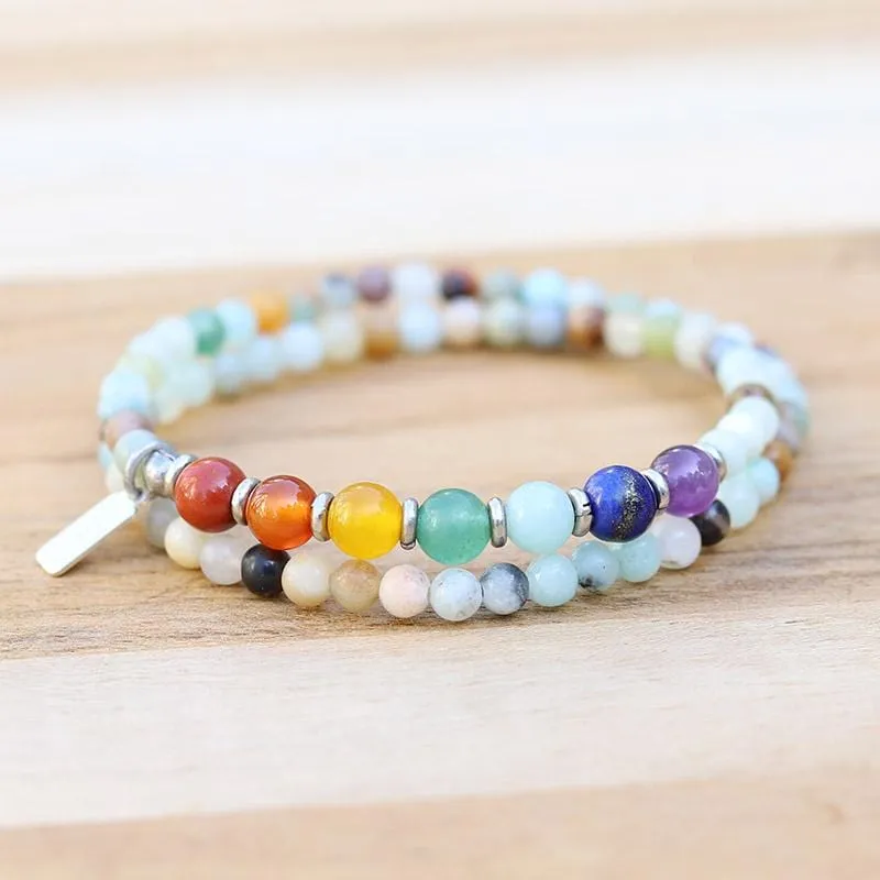 Throat Chakra Amazonite Wrap Bracelet