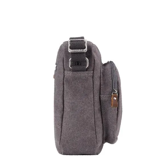 Troop London Organic Cotton Across Body Bag  | Charcoal