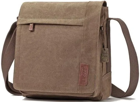 Troop London Organic Cotton Reporter Bag | Brown