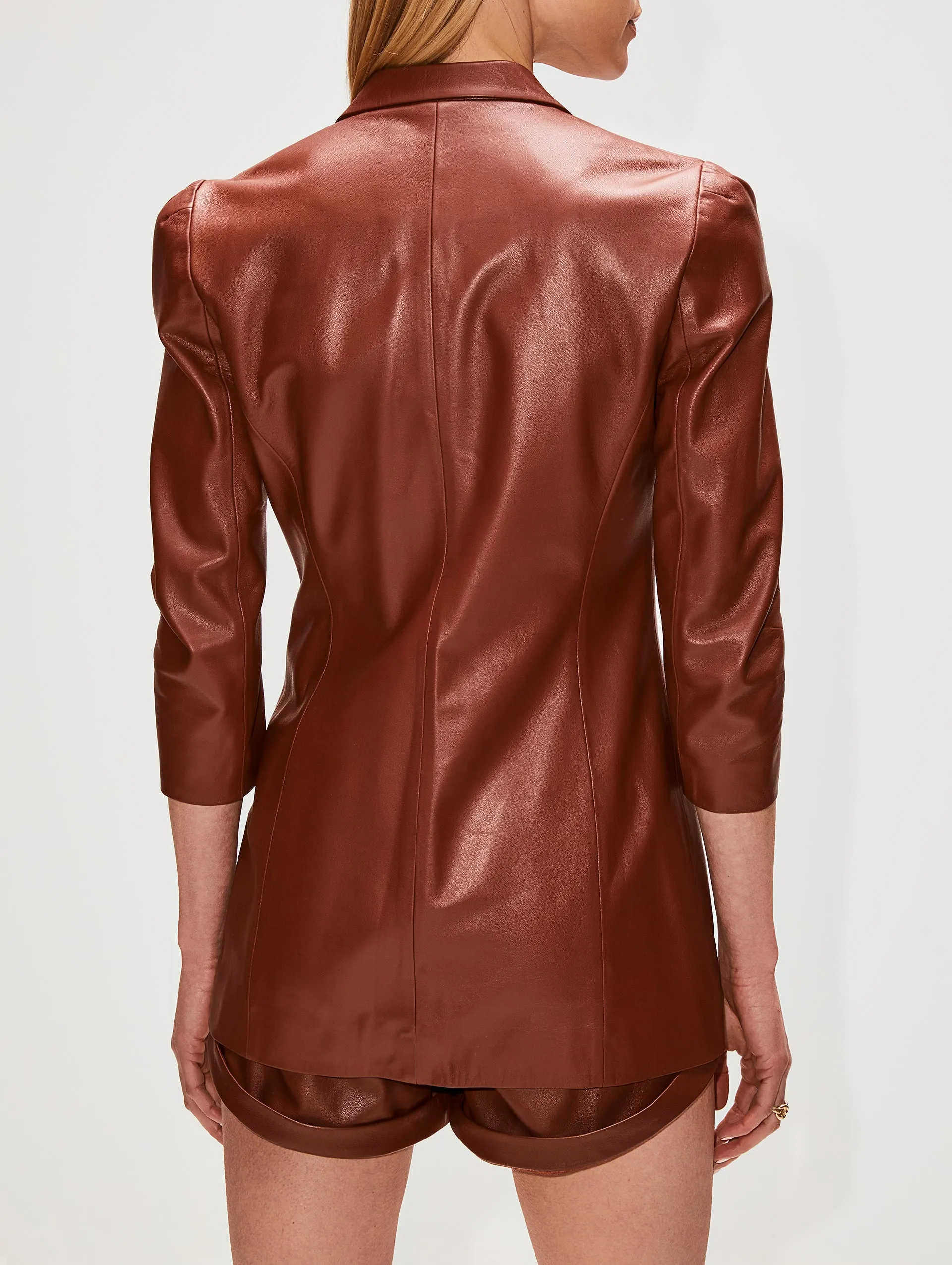 Wrap Leather Blazer