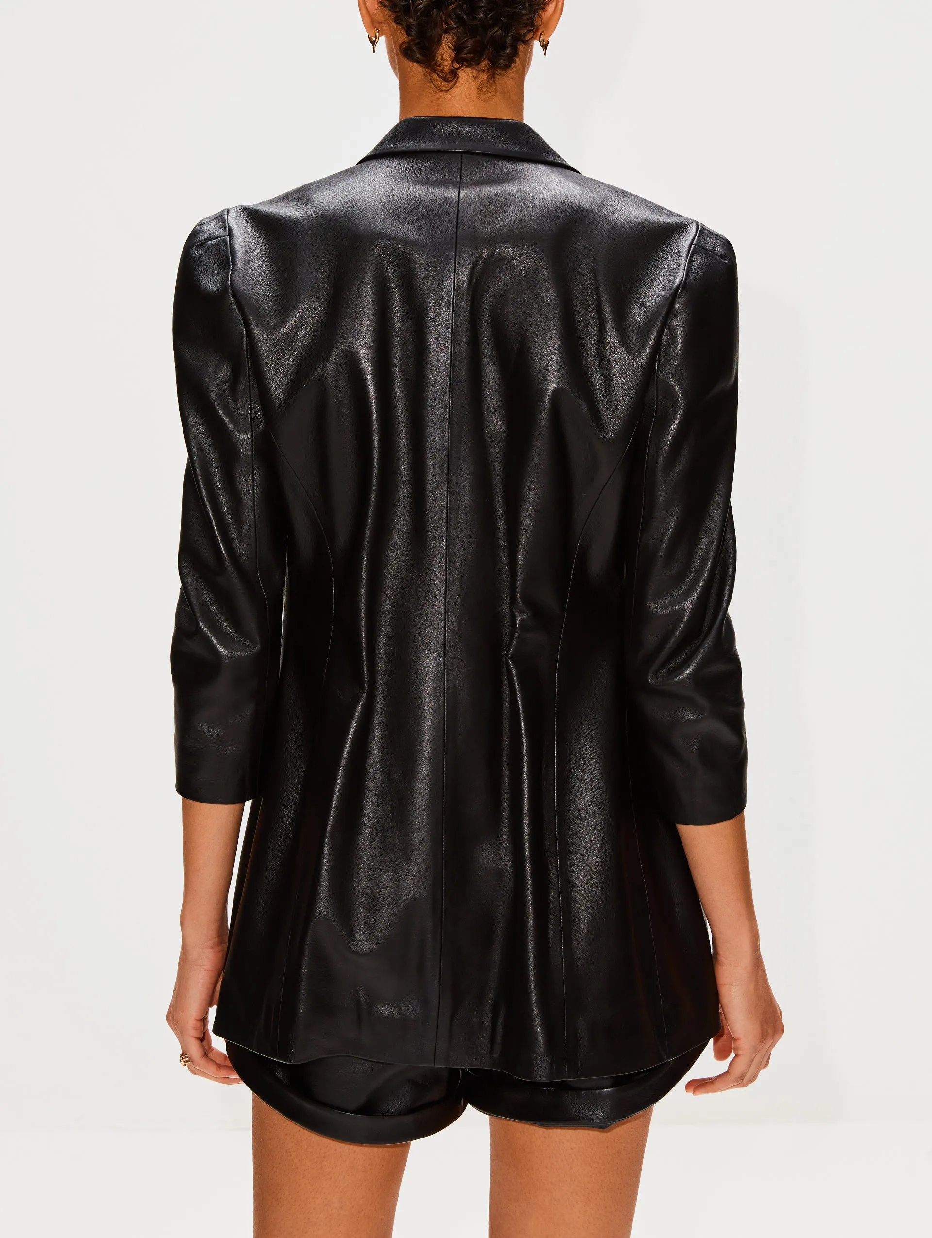 Wrap Leather Blazer